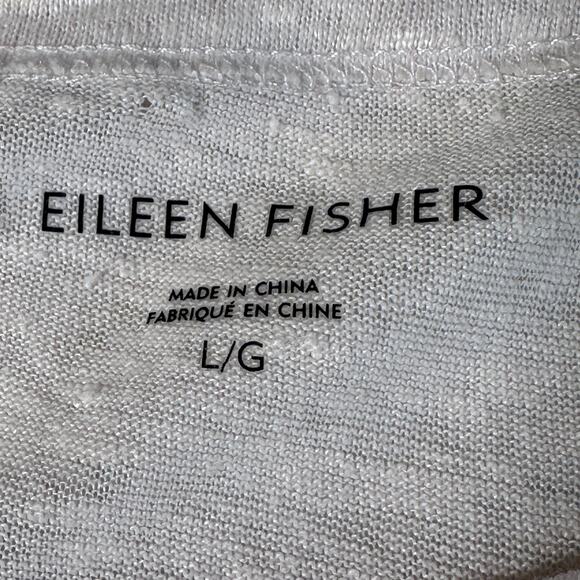 100# Linen Eileen Fisher womens top sz large pink raglan sleeve coastalcore - Picture 3 of 5